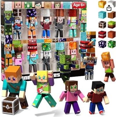 GraceDuck 20-Piece Rotatable Magnetic Action Figures with Magnetic Building Blocks Set - STEM Educational Toys for Kids, Ideal Christmas Birthday Gift for Boys & Girls Ages 3+